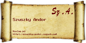 Szuszky Andor névjegykártya
