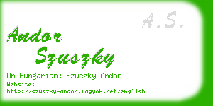 andor szuszky business card